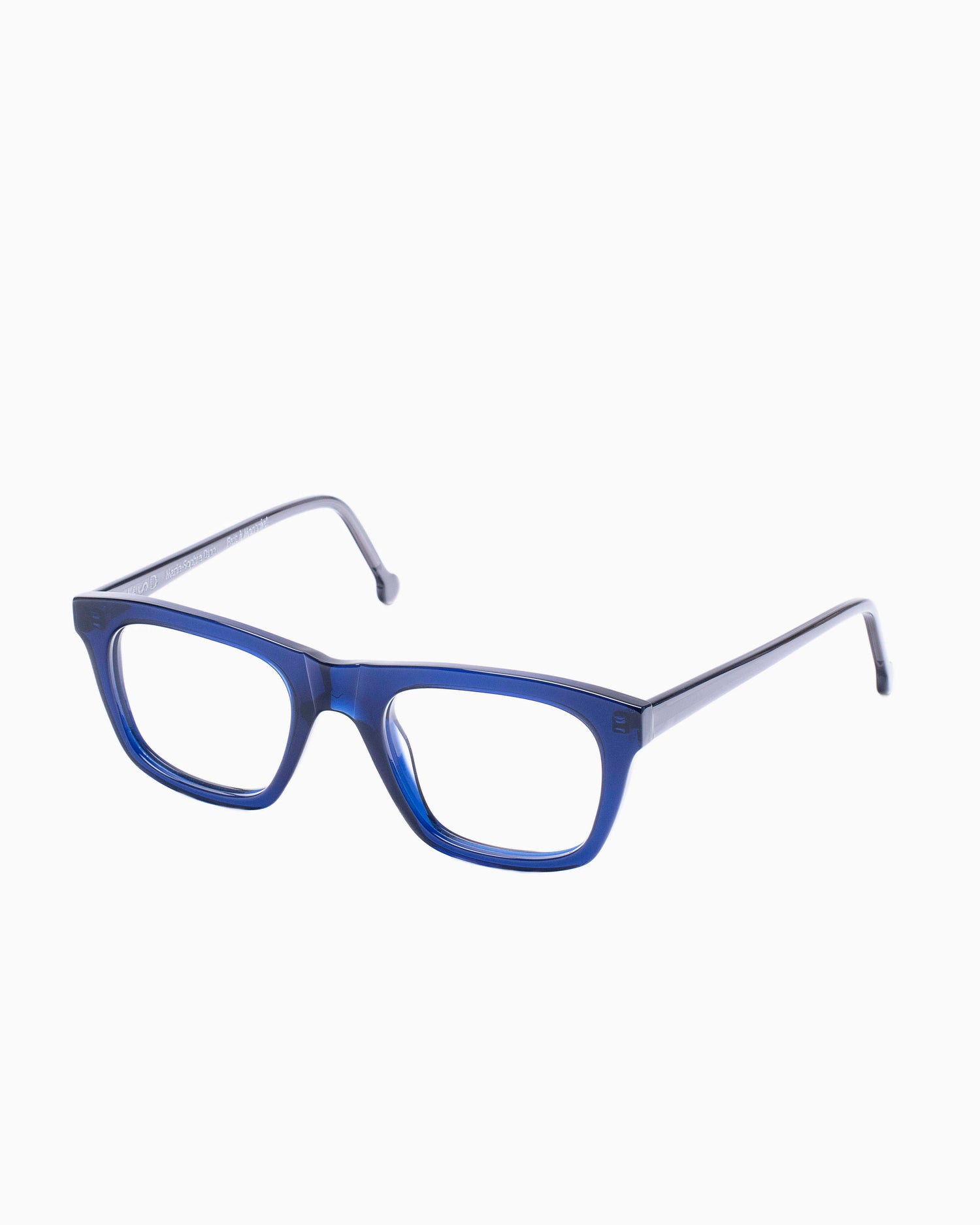 blue plastic rectangle eyeglasses by Marie-Sophie Dion model Hemingway, front view, lunettes de vue rectangle couleur Bleu