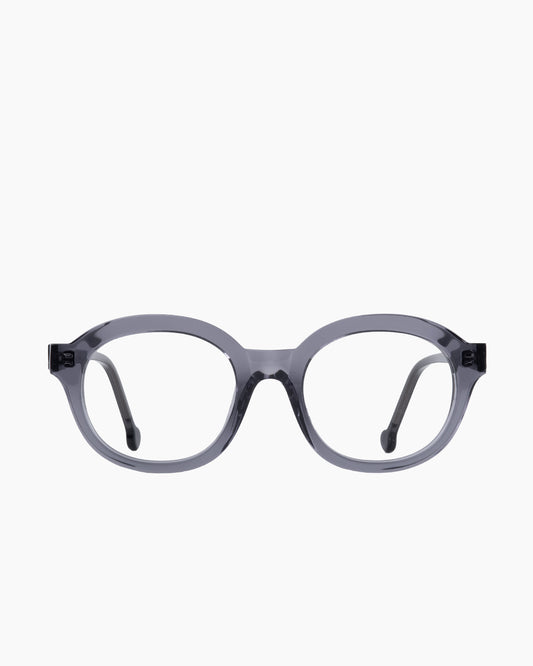 grey plastic oval eyeglasses by Marie-Sophie Dion model Cliche, front view, lunettes de vue ovale couleur Gris
