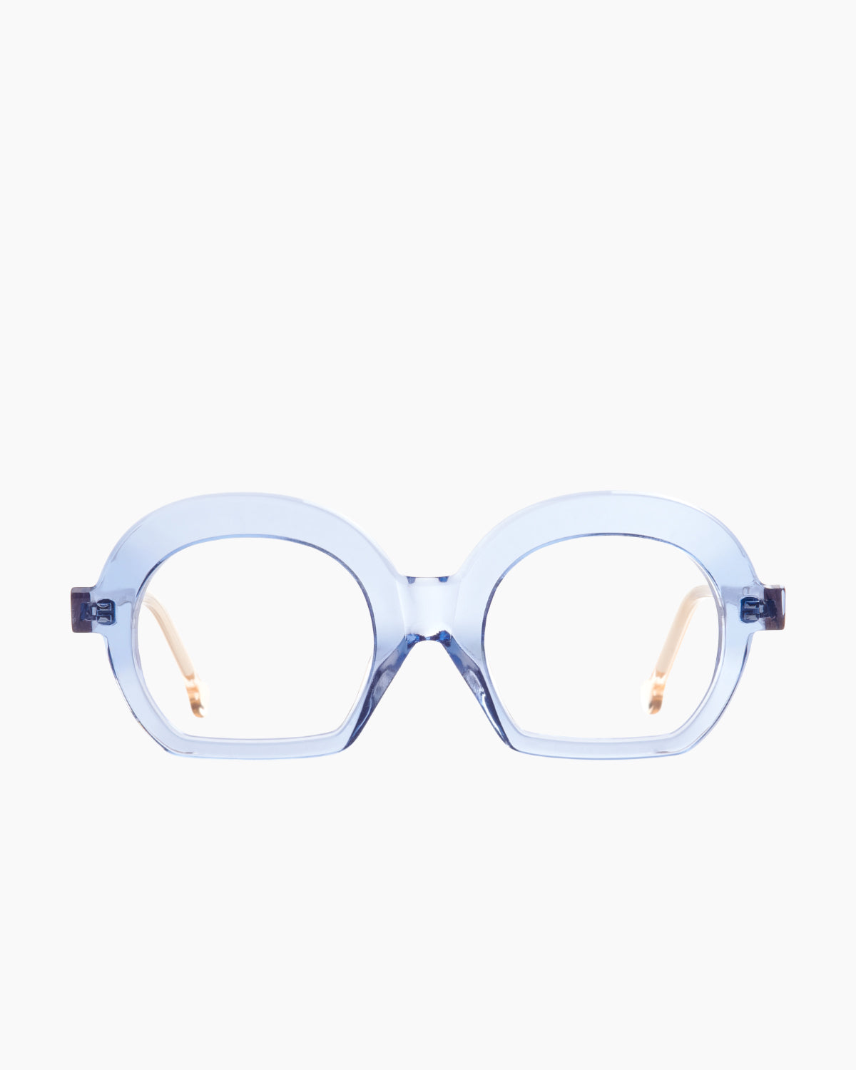 blue plastic oval eyeglasses by Marie-Sophie Dion model Diroma, front view, lunettes de vue ovale couleur Bleu