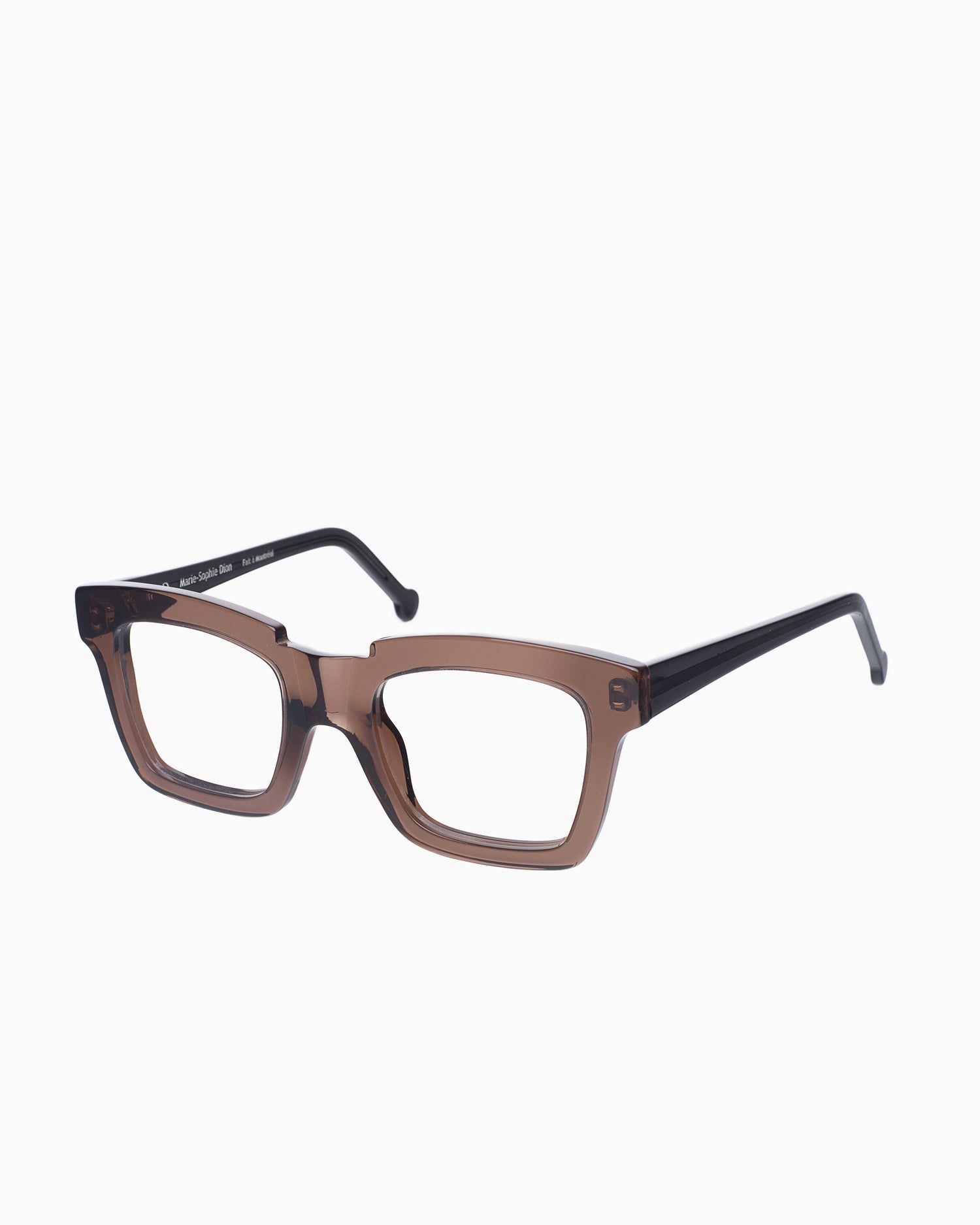 brown plastic rectangle eyeglasses by Marie-Sophie Dion model Willard, front view, lunettes de vue rectangle couleur Brun