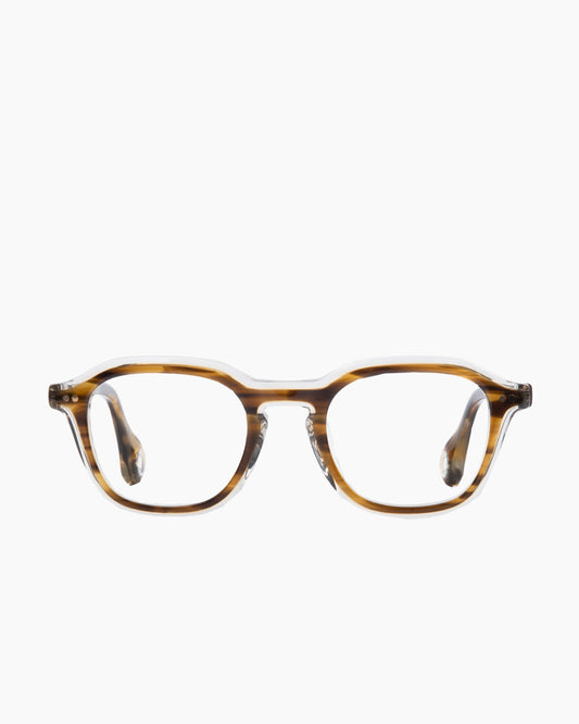 tortoise plastic rectangle eyeglasses by Blake Kuwahara model Fletcher, front view, lunettes de vue rectangle couleur Écaille de tortue