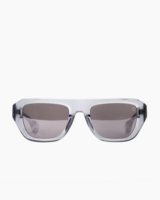 grey plastic rectangle sunglassesby Blake Kuwahara model BK1033, front view, lunettes de vue rectangle couleur gris