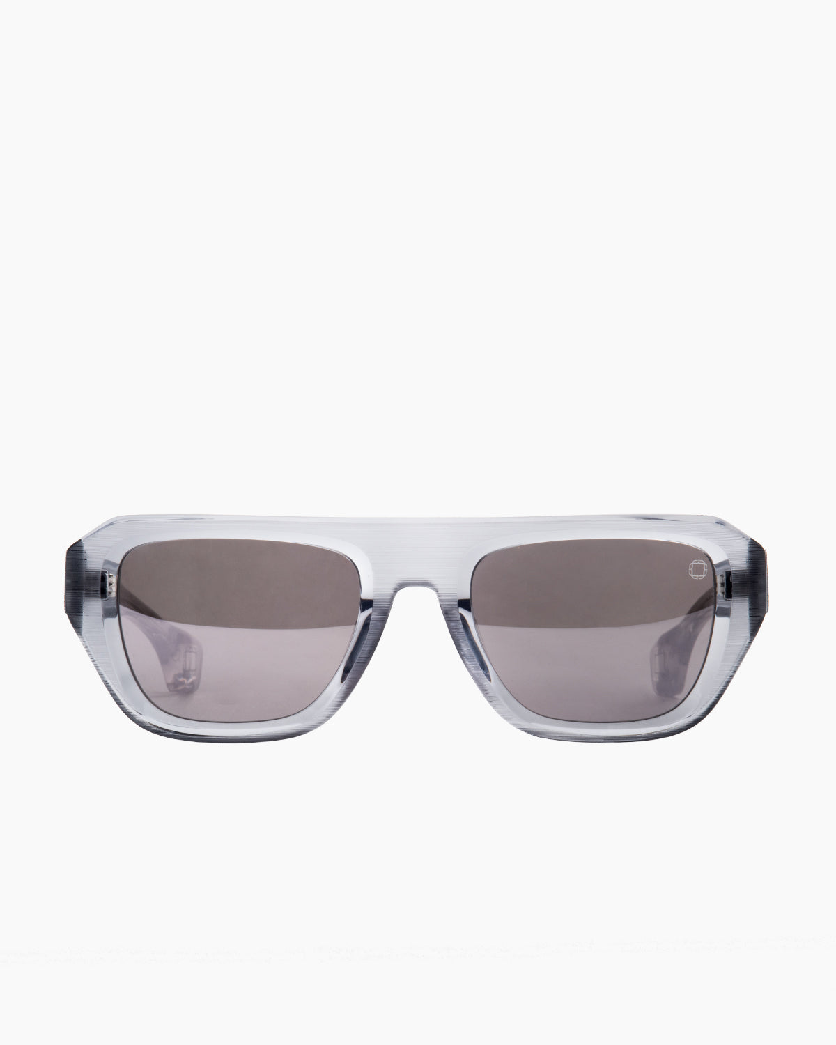 grey plastic rectangle  sunglassesby Blake Kuwahara model BK1033, front view, lunettes de vue rectangle couleur gris