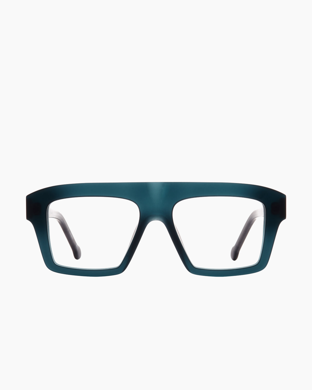 green plastic rectangle eyeglasses by Marie-Sophie Dion model Buxwood, front view, lunettes de vue rectangle couleur vert