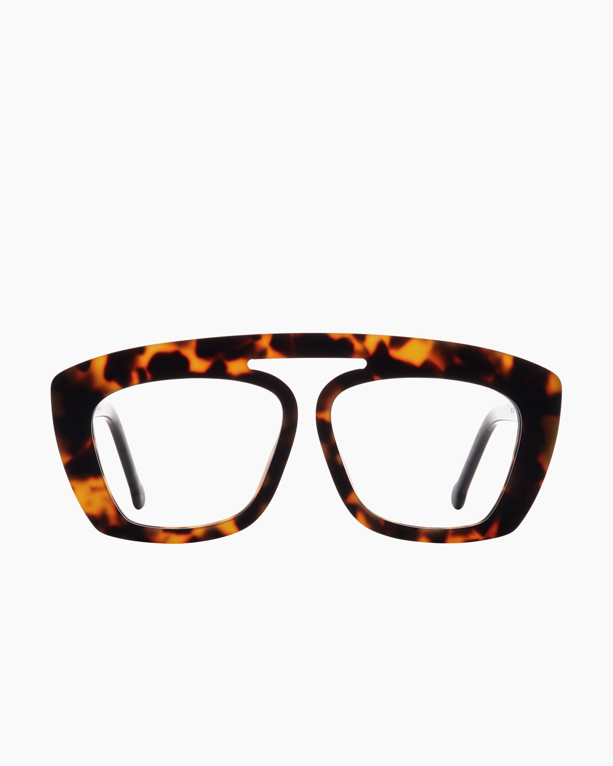 tortoise plastic aviator eyeglasses by Marie-Sophie Dion model Nelson, front view, lunettes de vue aviateur couleur écaille de tortue
