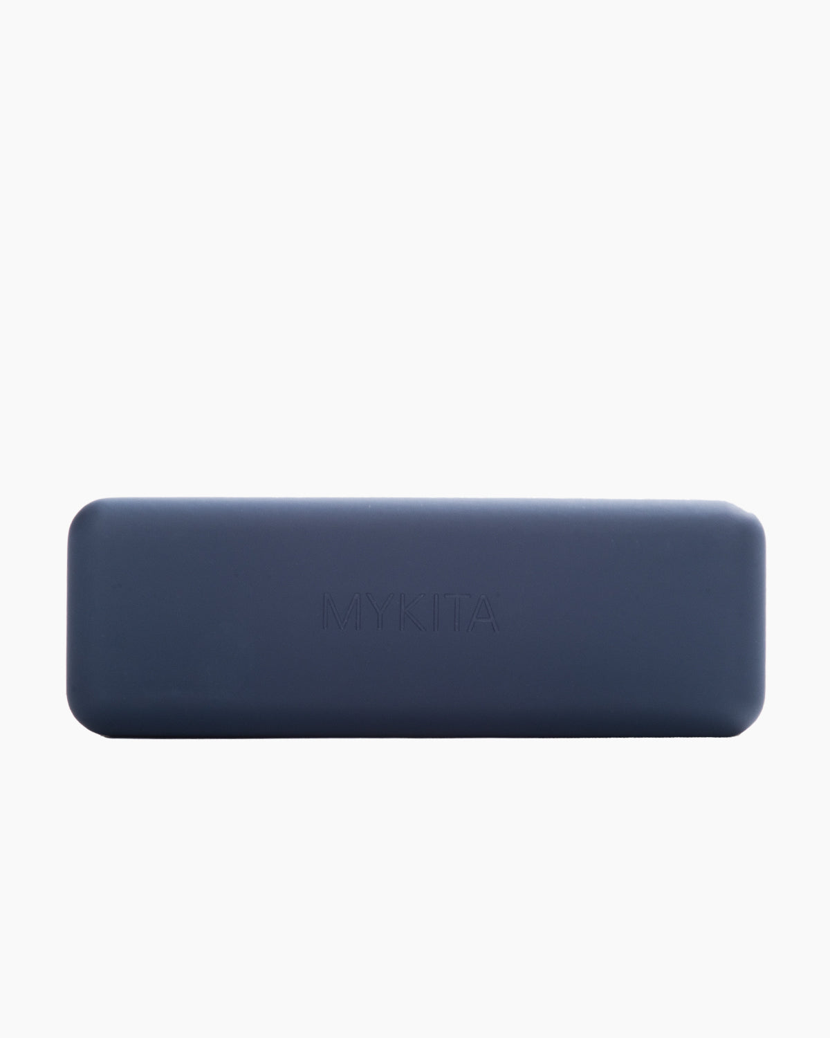 black metal rectangle eyeglasses by Mykita model pen, front view, lunettes de vue rectangle couleur noir