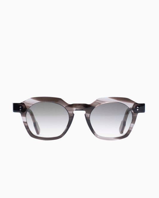 grey plastic rectangle  sunglassesby Anne et Valentin model sargent, front view, lunettes de vue rectangle couleur Gris