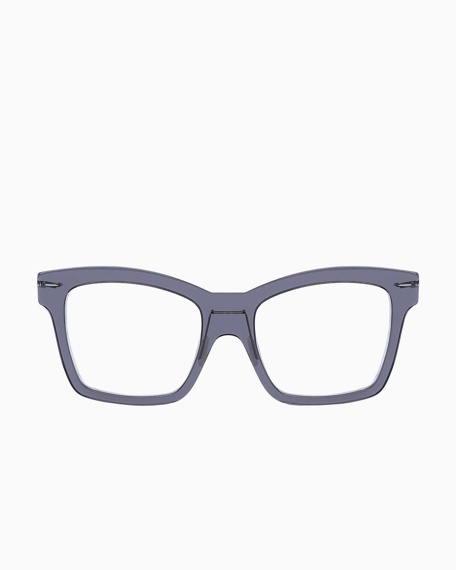 grey plastic rectangle eyeglasses by Monogram Marie-Sophie Dion model Wellesley, front view, lunettes de vue rectangle couleur Gris