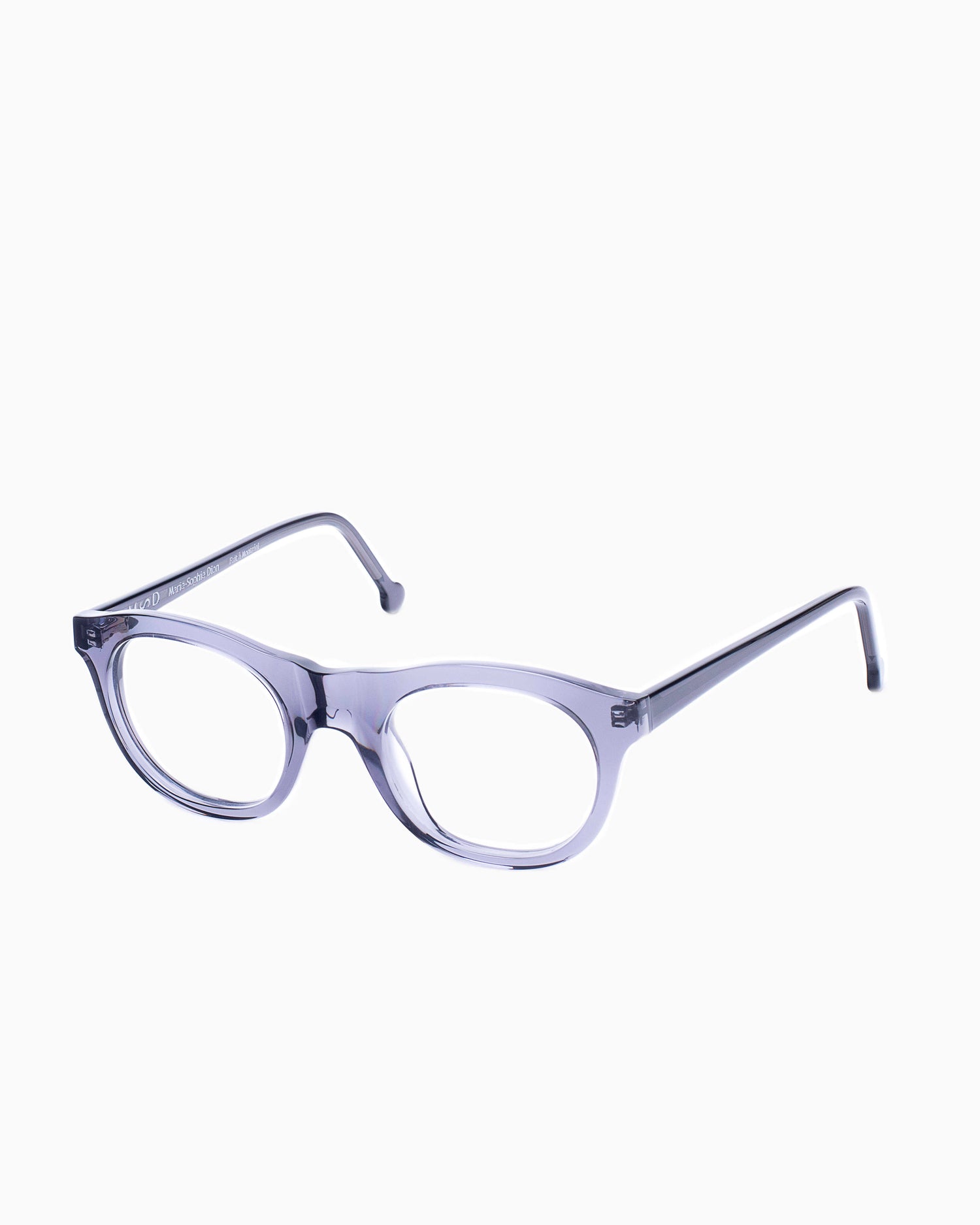 grey plastic oval eyeglasses by Marie-Sophie Dion model LEcuyer, front view, lunettes de vue ovale couleur Gris