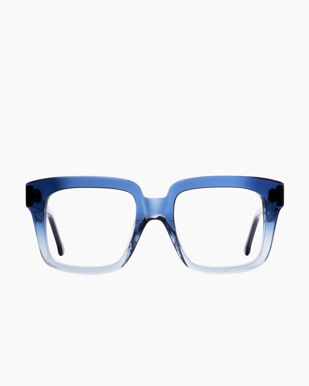 blue plastic rectangle eyeglasses by Marie-Sophie Dion model Vimy, front view, lunettes de vue rectangle couleur bleu