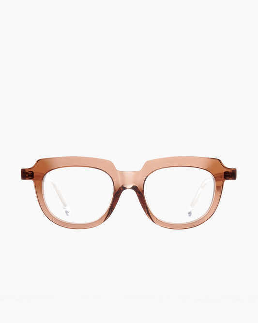brown plastic oval eyeglasses by Marie-Sophie Dion model Kova, front view, lunettes de vue ovale couleur brun