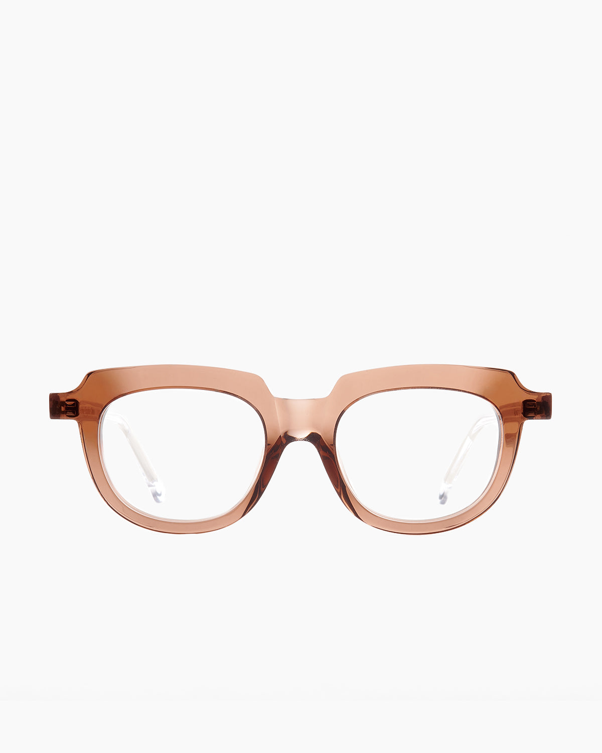 brown plastic oval eyeglasses by Marie-Sophie Dion model Kova, front view, lunettes de vue ovale couleur brun