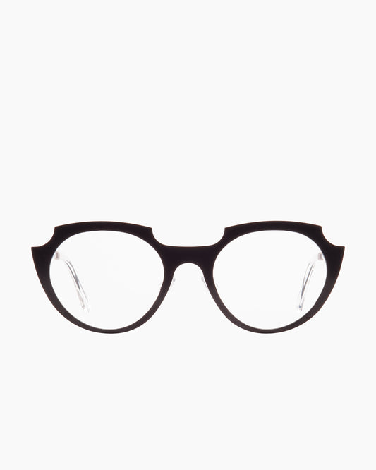 brown metal oval eyeglasses by Theo model Toujours, front view, lunettes de vue ovale couleur brun