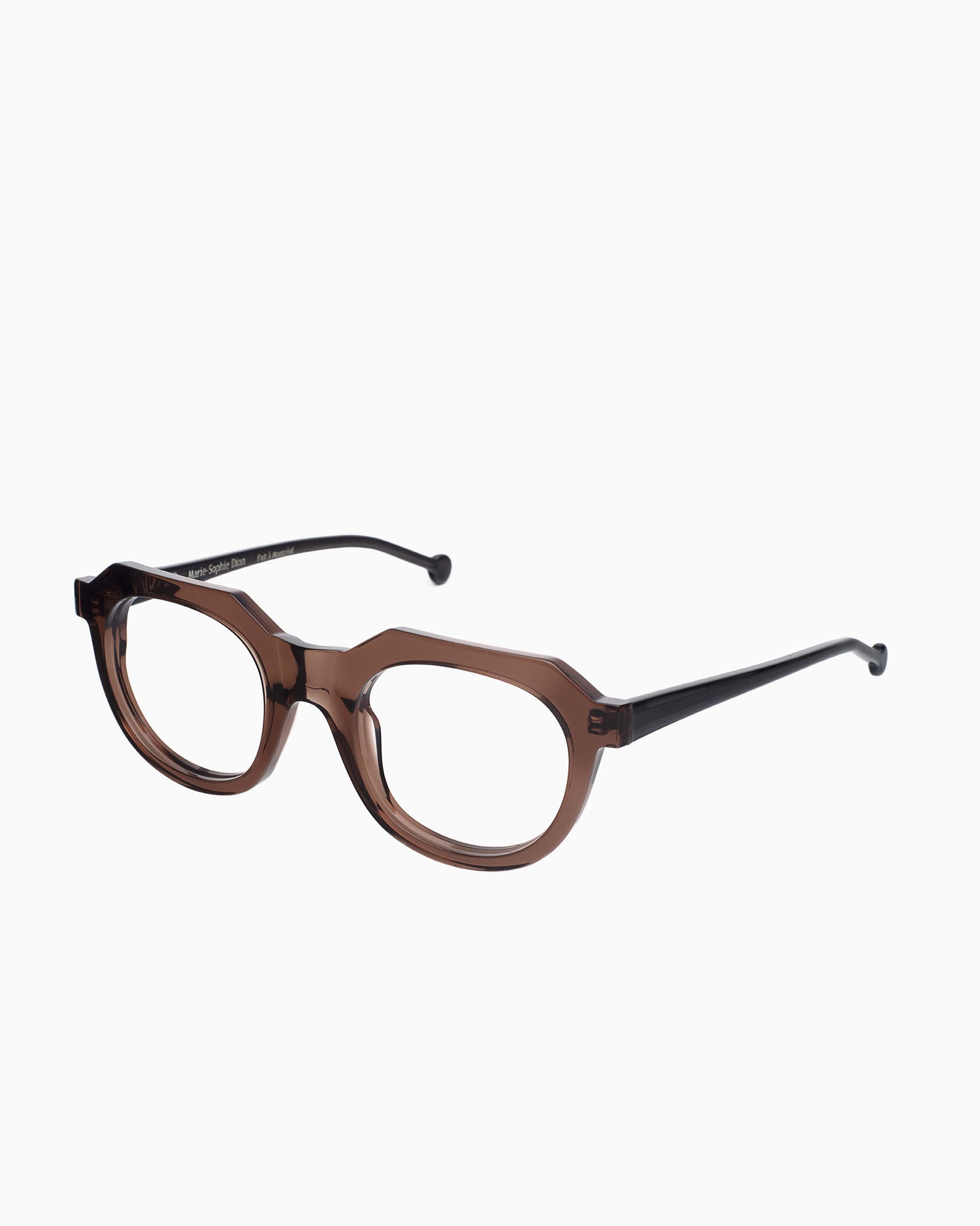 brown plastic oval eyeglasses by Marie-Sophie Dion model Boutcheri, front view, lunettes de vue ovale couleur Brun