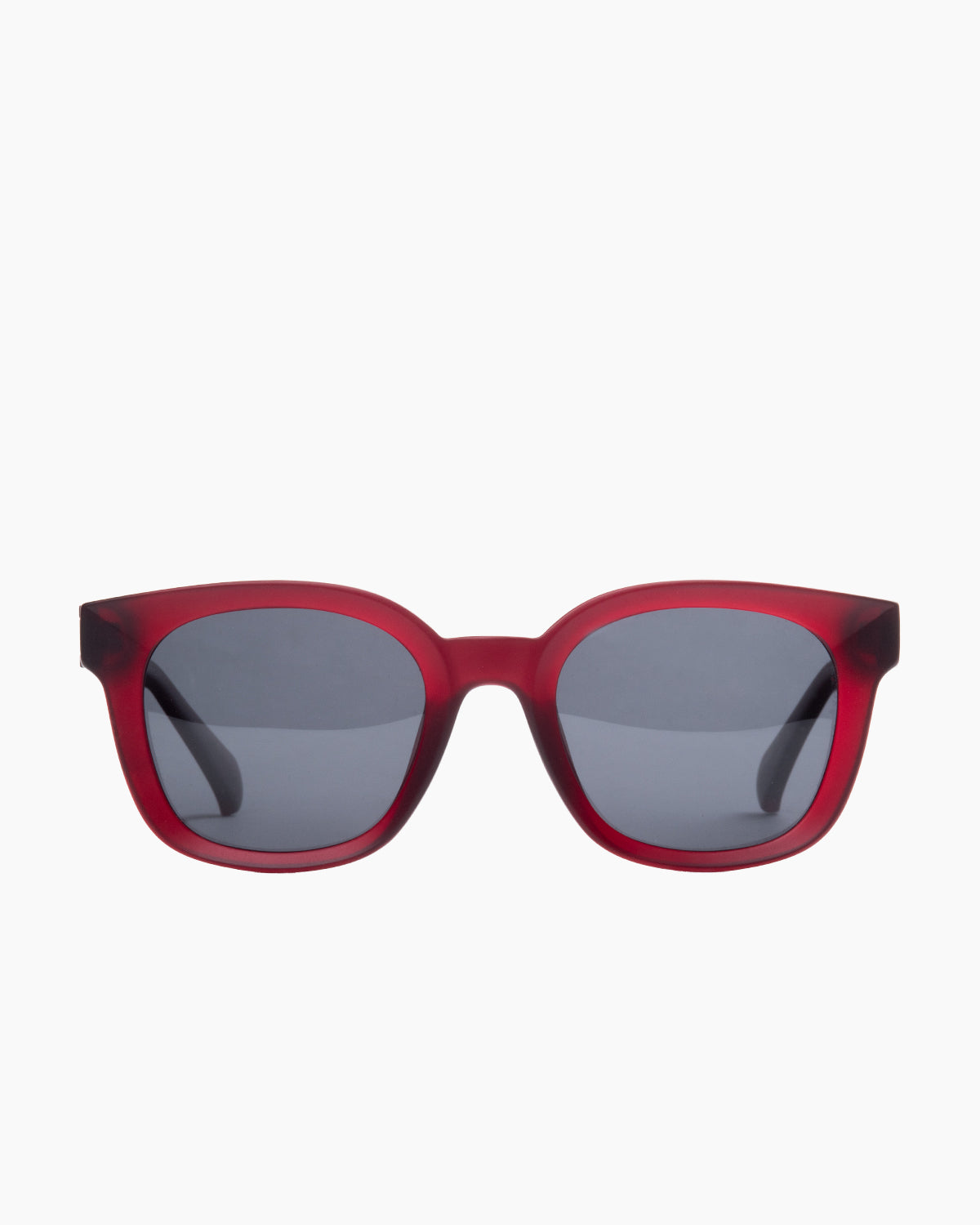 burgundy plastic rectangle  sunglassesby Evolve model ELS5, front view, lunettes de vue rectangle couleur bourgogne