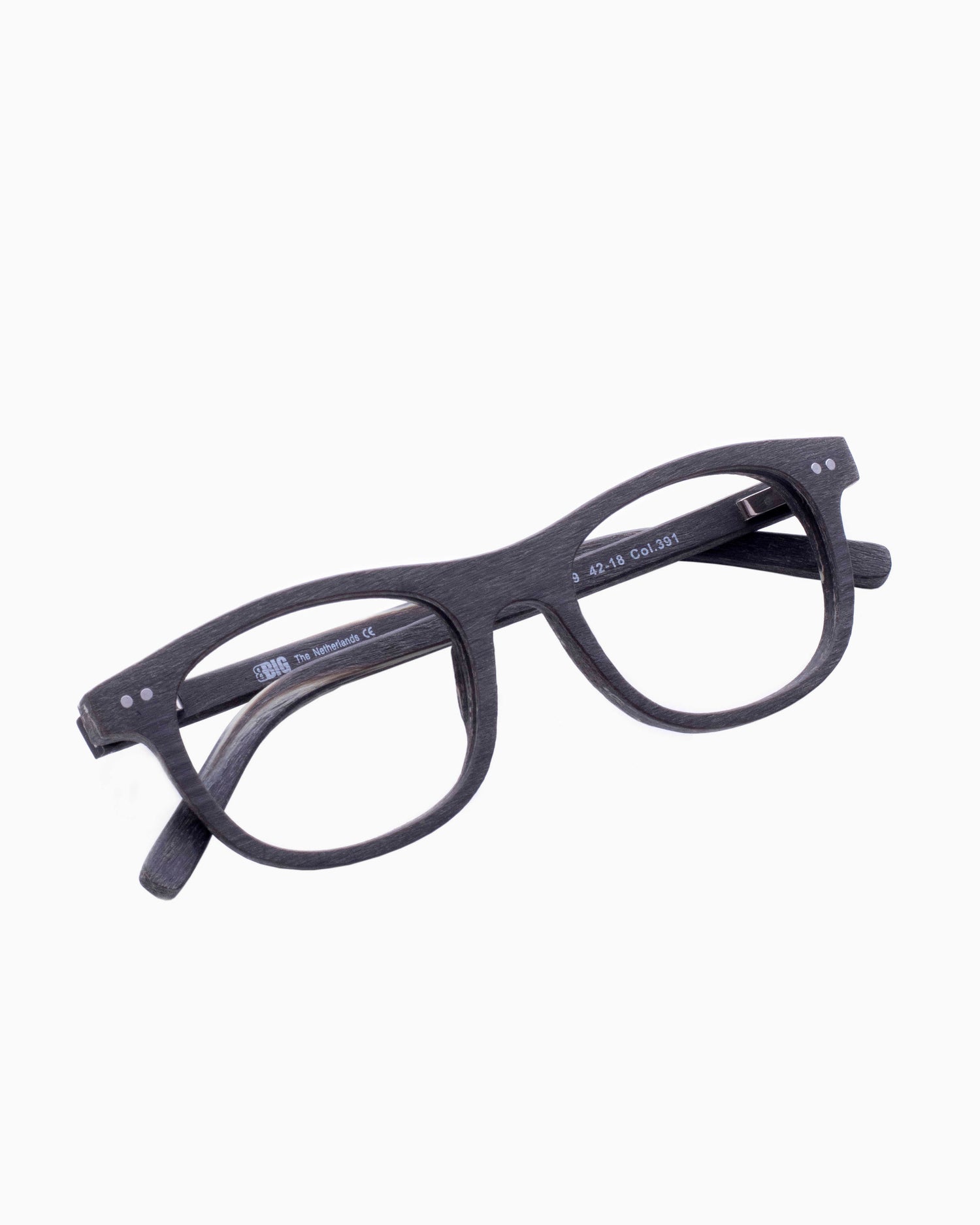 black plastic rectangle eyeglasses by BBig model 219, front view, lunettes de vue rectangle couleur Noir