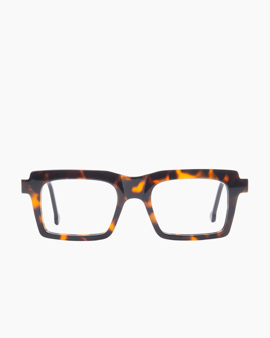 tortoise plastic rectangle eyeglasses by Marie-Sophie Dion model Jofa, front view, lunettes de vue rectangle couleur Écaille de tortue
