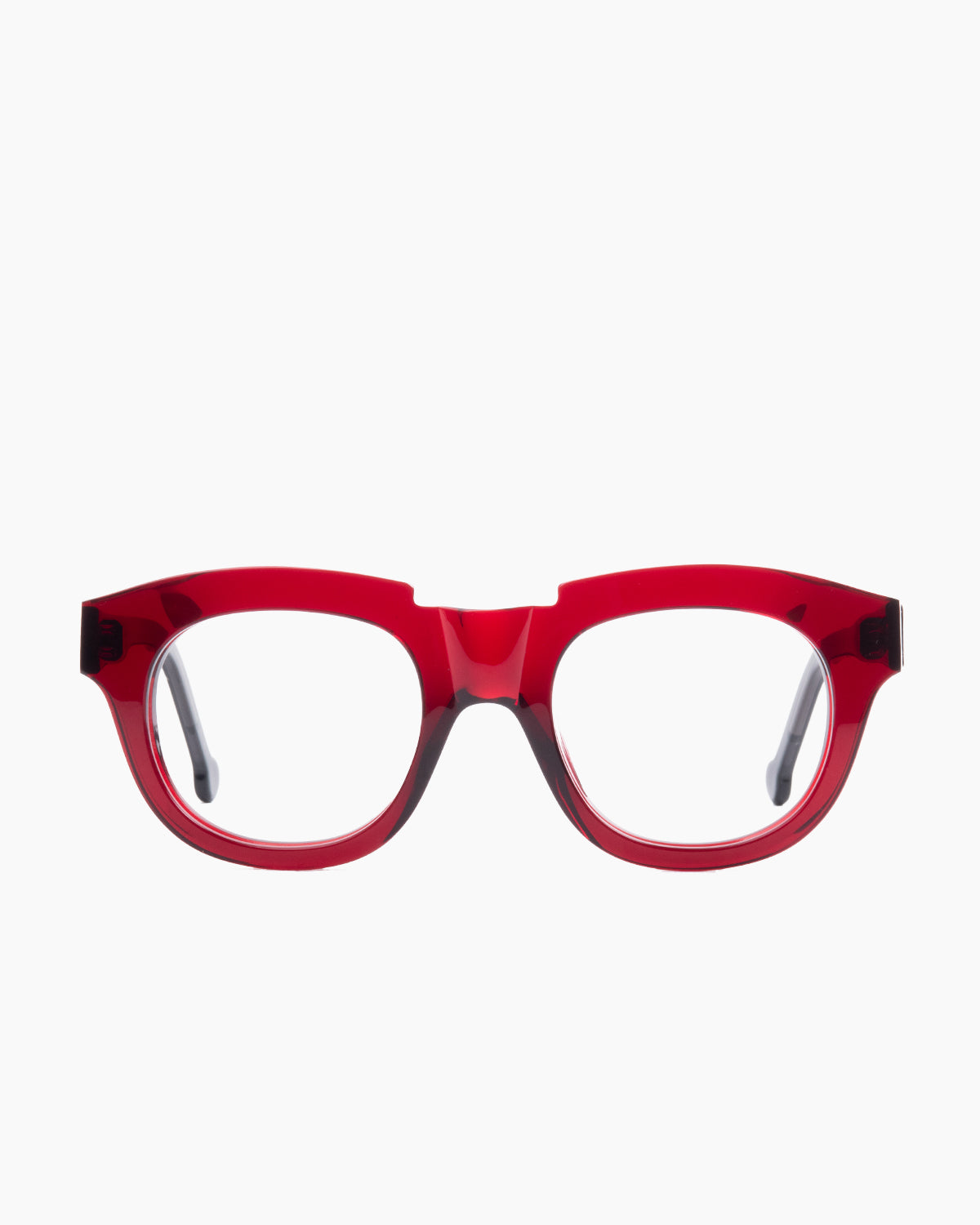 burgundy plastic oval eyeglasses by Marie-Sophie Dion model Dufresne, front view, lunettes de vue ovale couleur bourgogne