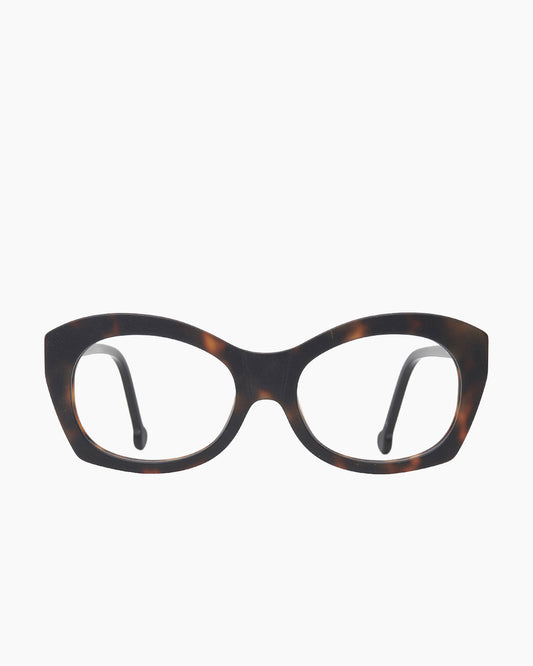 tortoise plastic oval eyeglasses by Marie-Sophie Dion model Arpin, front view, lunettes de vue ovale couleur Écaille de tortue