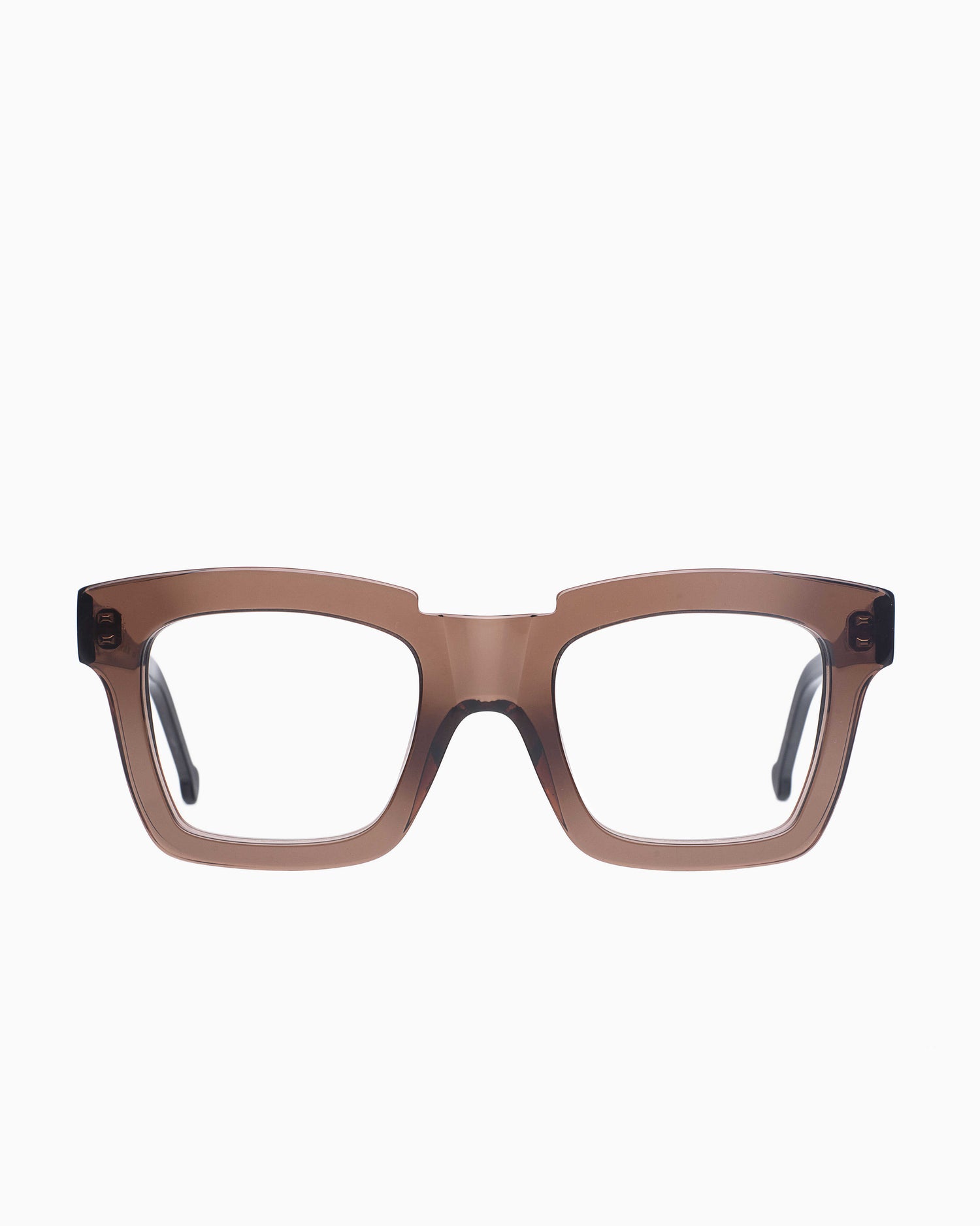 brown plastic rectangle eyeglasses by Marie-Sophie Dion model Willard, front view, lunettes de vue rectangle couleur Brun