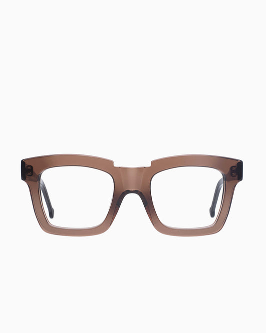 brown plastic rectangle eyeglasses by Marie-Sophie Dion model Willard, front view, lunettes de vue rectangle couleur Brun