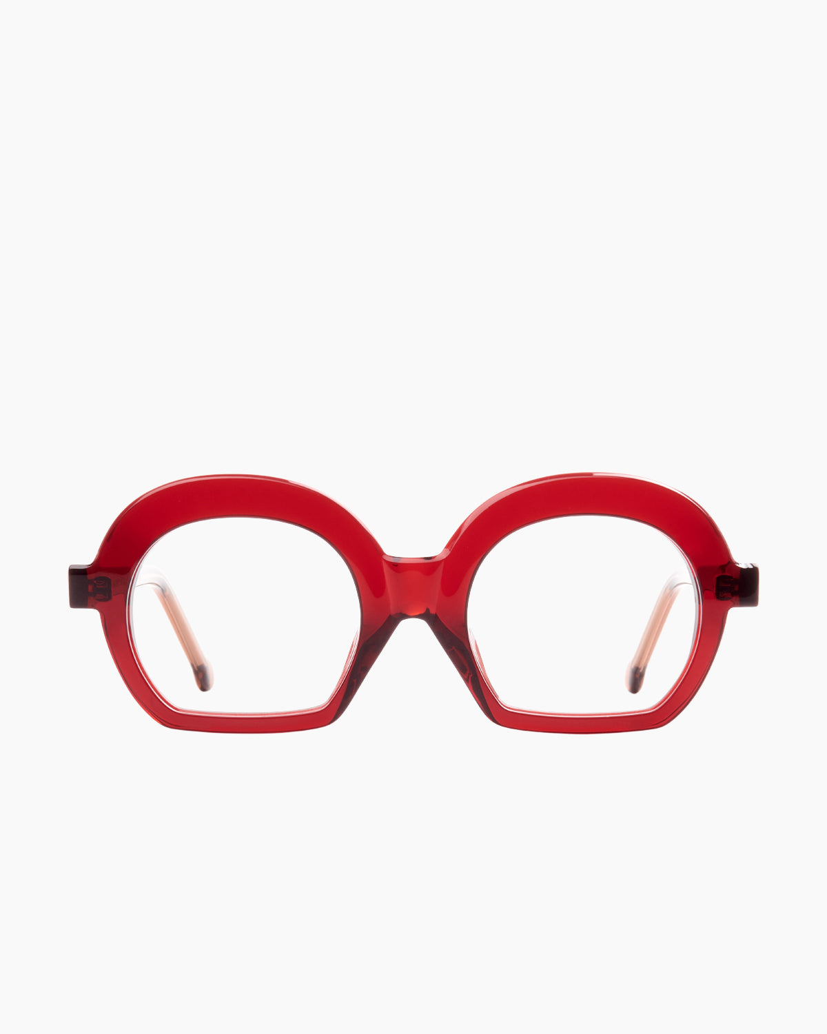 burgundy plastic oval eyeglasses by Marie-Sophie Dion model Diroma, front view, lunettes de vue ovale couleur bourgogne