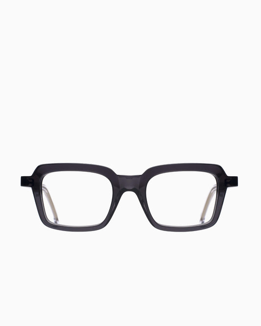 grey plastic rectangle eyeglasses by Marie-Sophie Dion model Duval, front view, lunettes de vue rectangle couleur Gris
