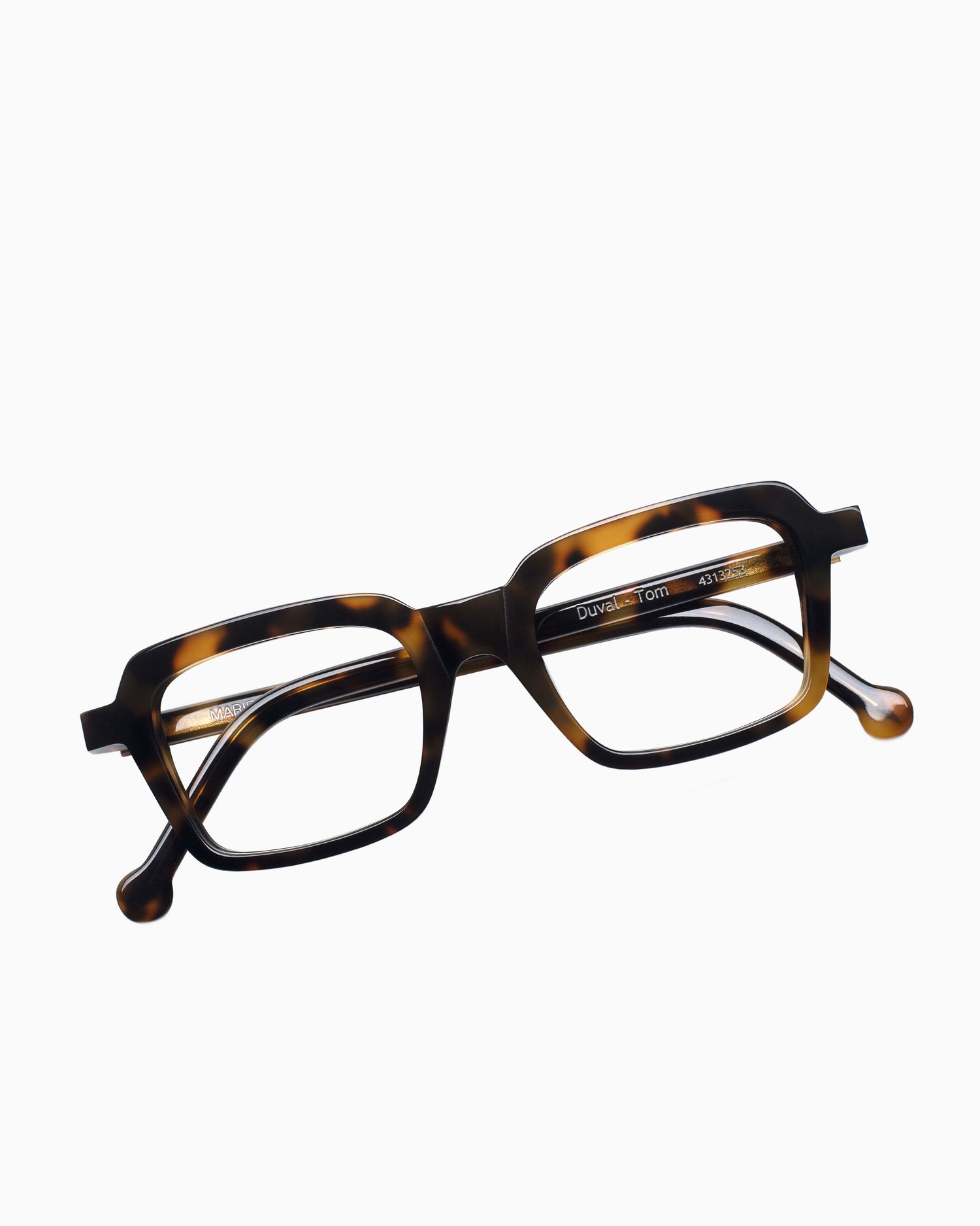 tortoise plastic rectangle eyeglasses by Marie-Sophie Dion model Duval, front view, lunettes de vue rectangle couleur Écaille de tortue