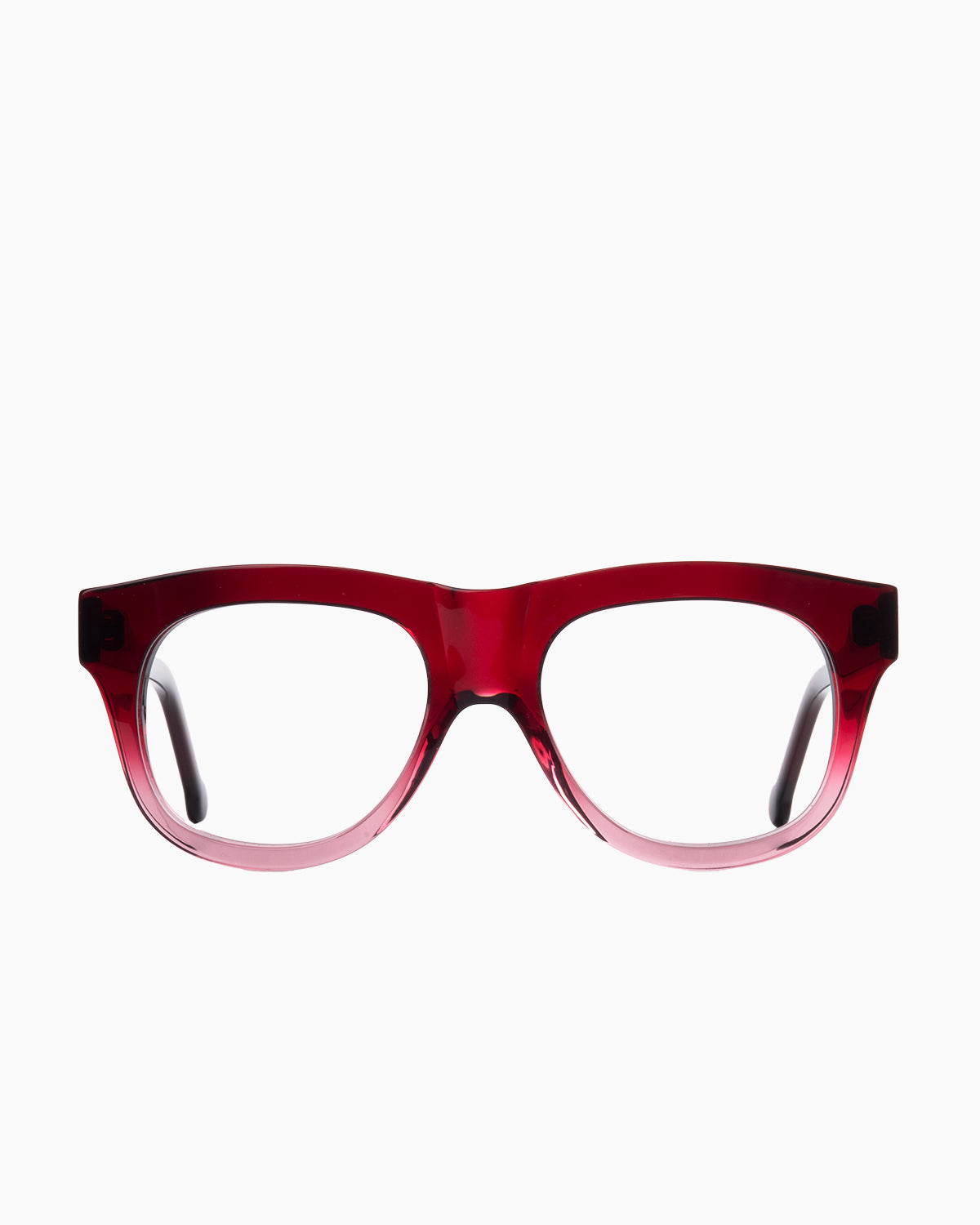 burgundy plastic aviator eyeglasses by Marie-Sophie Dion model Redford, front view, lunettes de vue aviateur couleur bourgogne