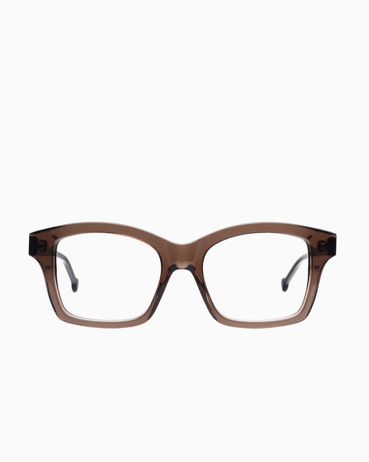 brown plastic rectangle eyeglasses by Marie-Sophie Dion model Giguere, front view, lunettes de vue rectangle couleur Brun