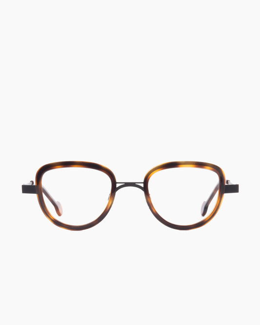 tortoise metal butterfly eyeglasses by Anne et Valentin model FENIX, front view, lunettes de vue papillon couleur écaille de tortue