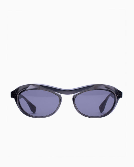 black plastic oval  sunglassesby Factory 900 model FA350, front view, lunettes de vue ovale couleur Noir
