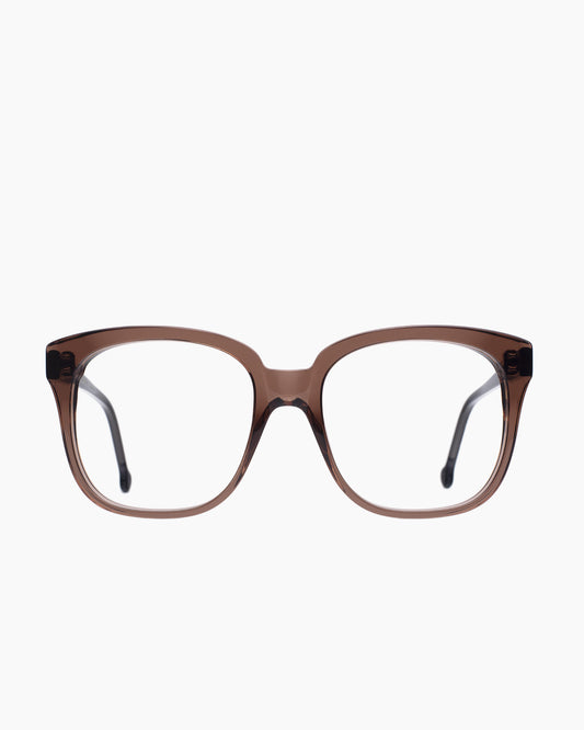 brown plastic rectangle eyeglasses by Marie-Sophie Dion model Vola, front view, lunettes de vue rectangle couleur Brun