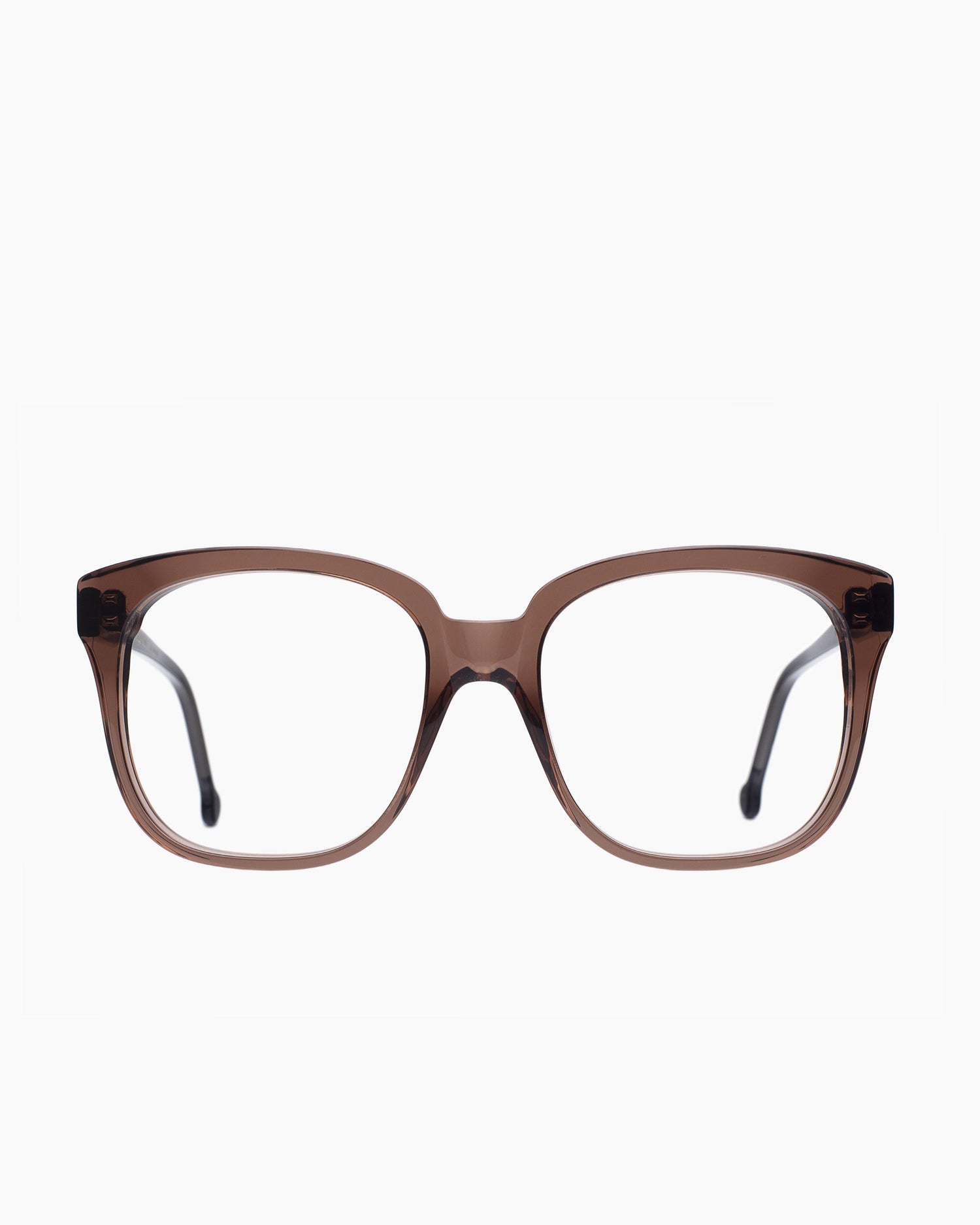 brown plastic rectangle eyeglasses by Marie-Sophie Dion model Vola, front view, lunettes de vue rectangle couleur Brun