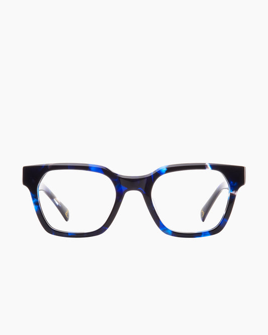 tortoise plastic rectangle eyeglasses by Spectacleeyeworks model Billie, front view, lunettes de vue rectangle couleur écaille de tortue