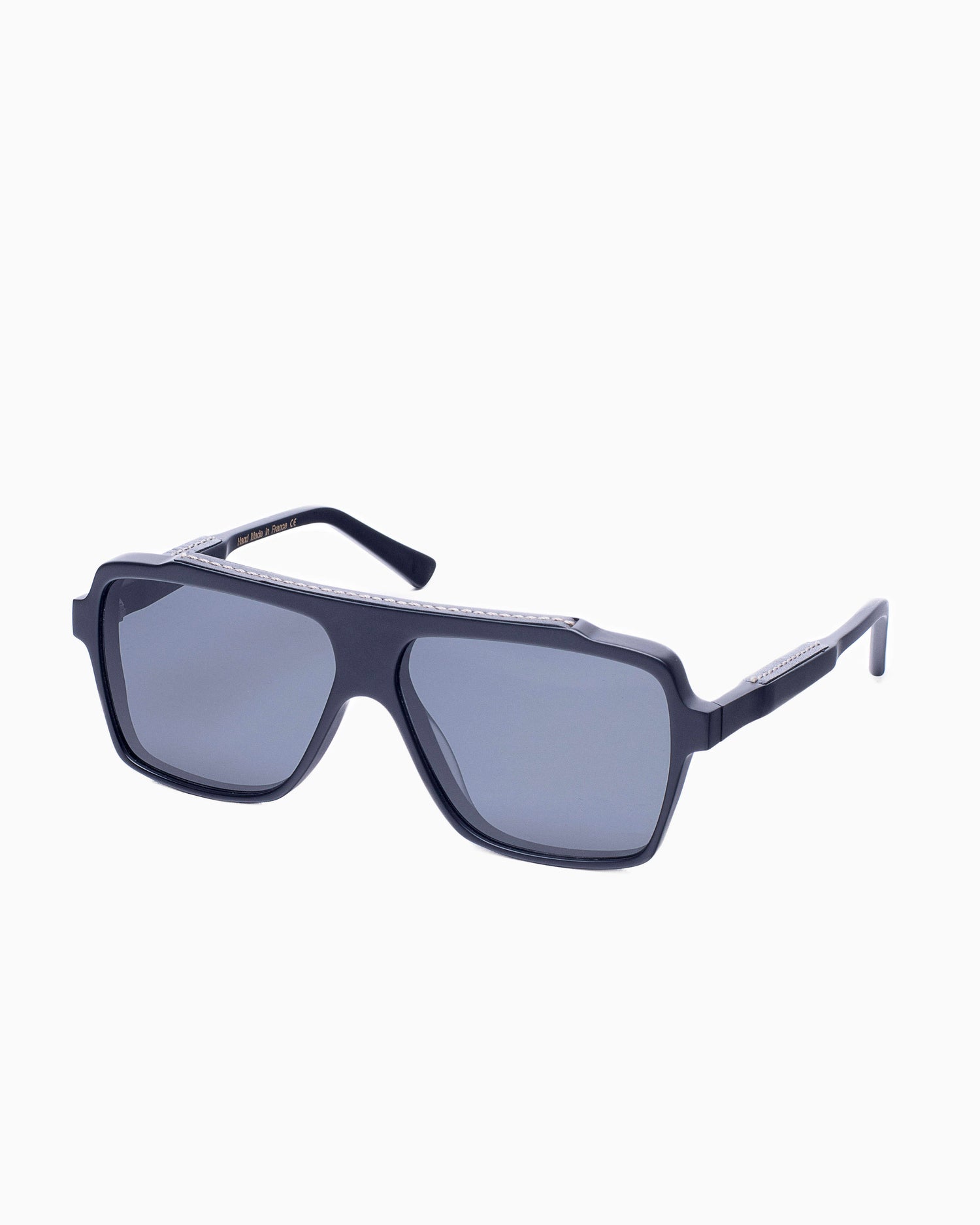 black plastic rectangle  sunglassesby Histoire de voir model FIL4, front view, lunettes de vue rectangle couleur Noir