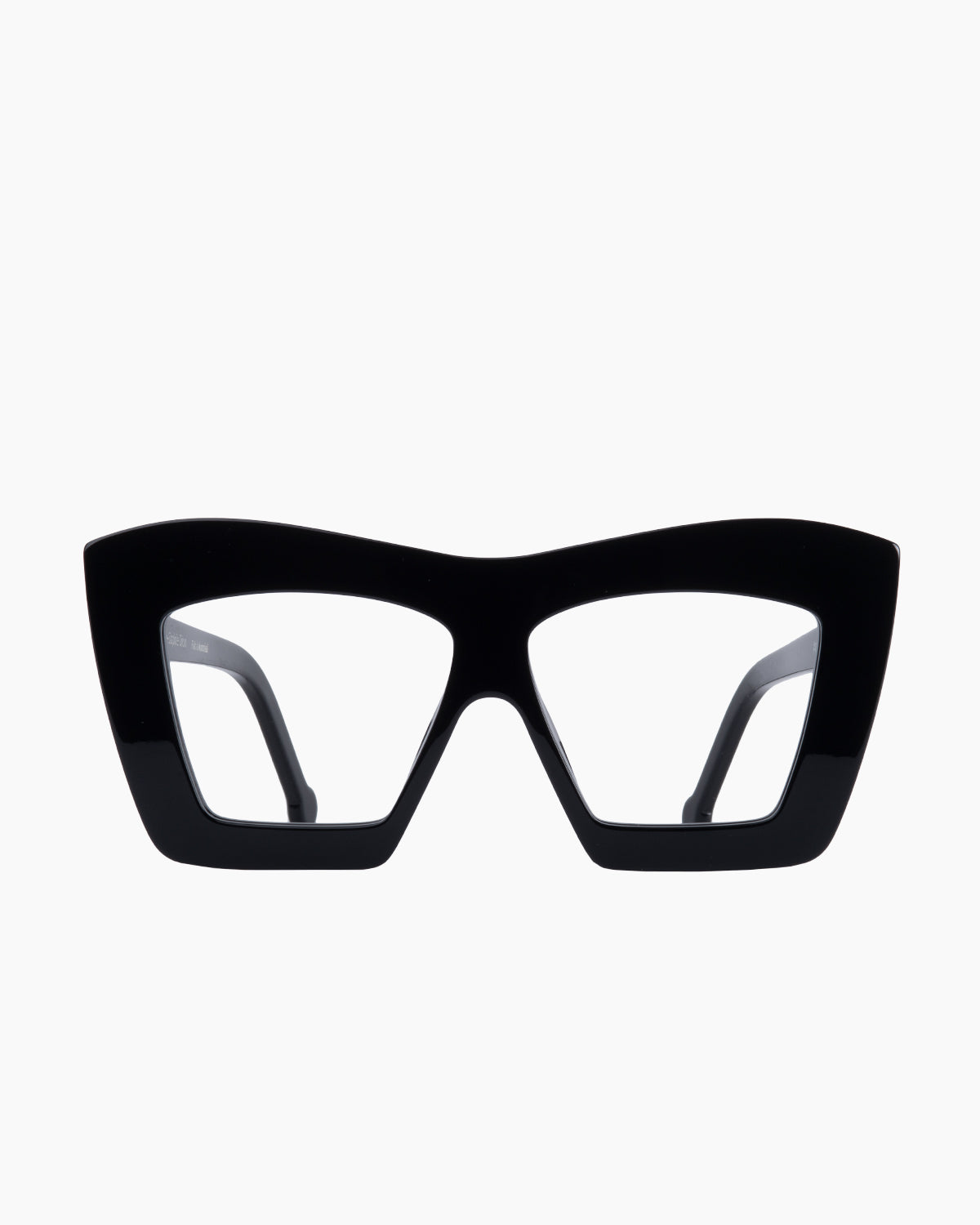 black plastic rectangle eyeglasses by Marie-Sophie Dion model Archer, front view, lunettes de vue rectangle couleur Noir