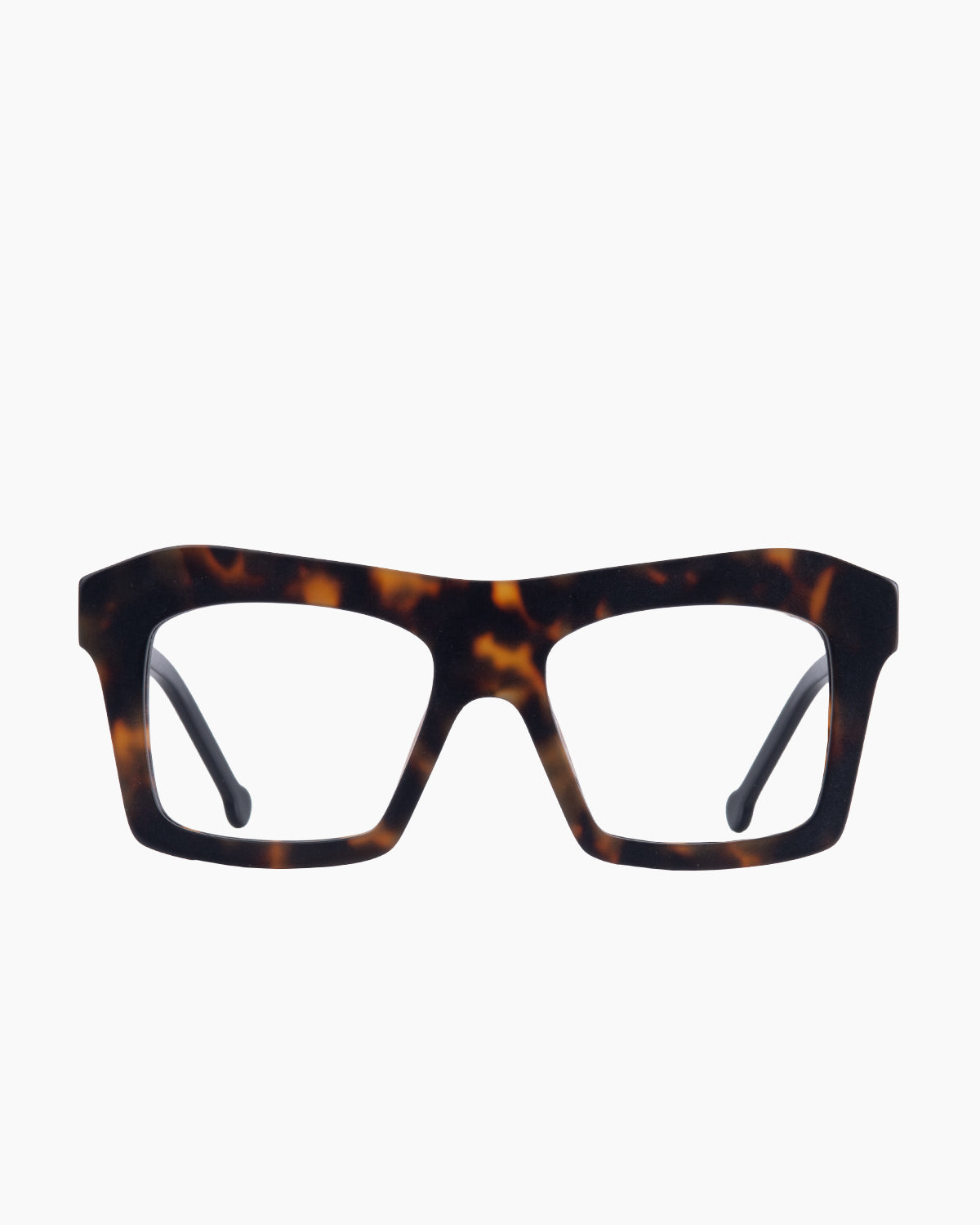 tortoise plastic rectangle eyeglasses by Marie-Sophie Dion model Holland, front view, lunettes de vue rectangle couleur Écaille de tortue