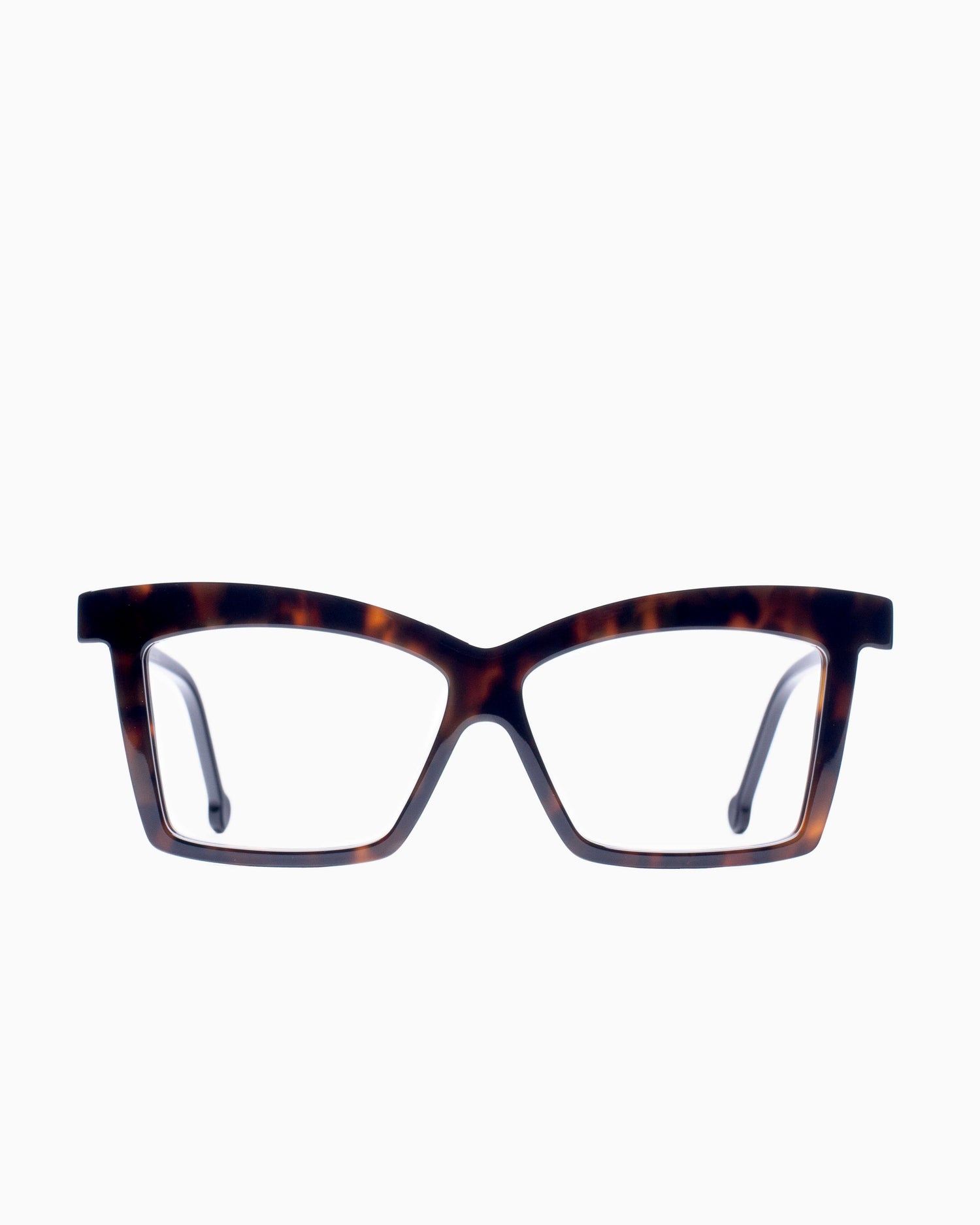 tortoise plastic butterfly eyeglasses by Marie-Sophie Dion model Elkas, front view, lunettes de vue papillon couleur Écaille de tortue