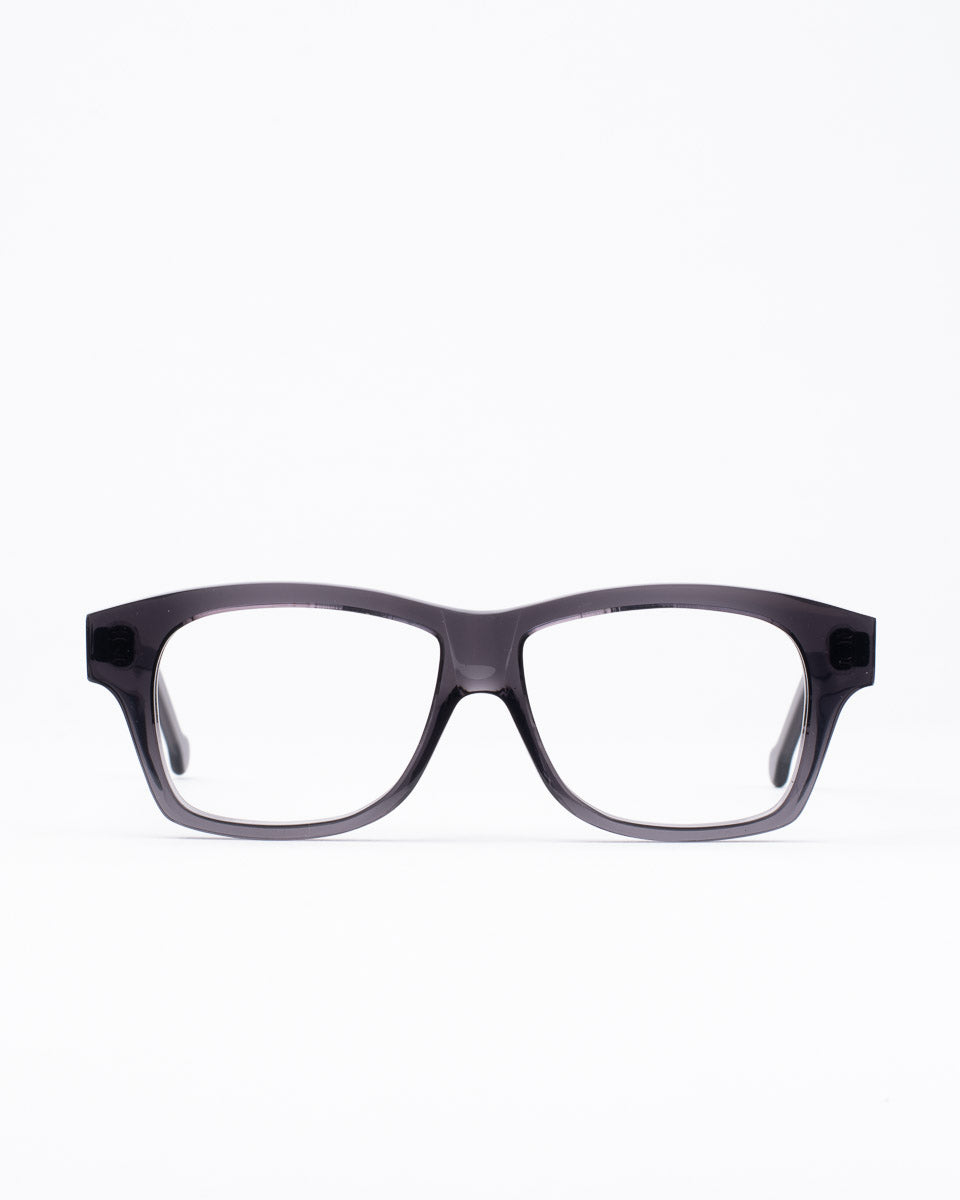 grey plastic rectangle eyeglasses by Marie-Sophie Dion model Dusablon4.0, front view, lunettes de vue rectangle couleur Gris