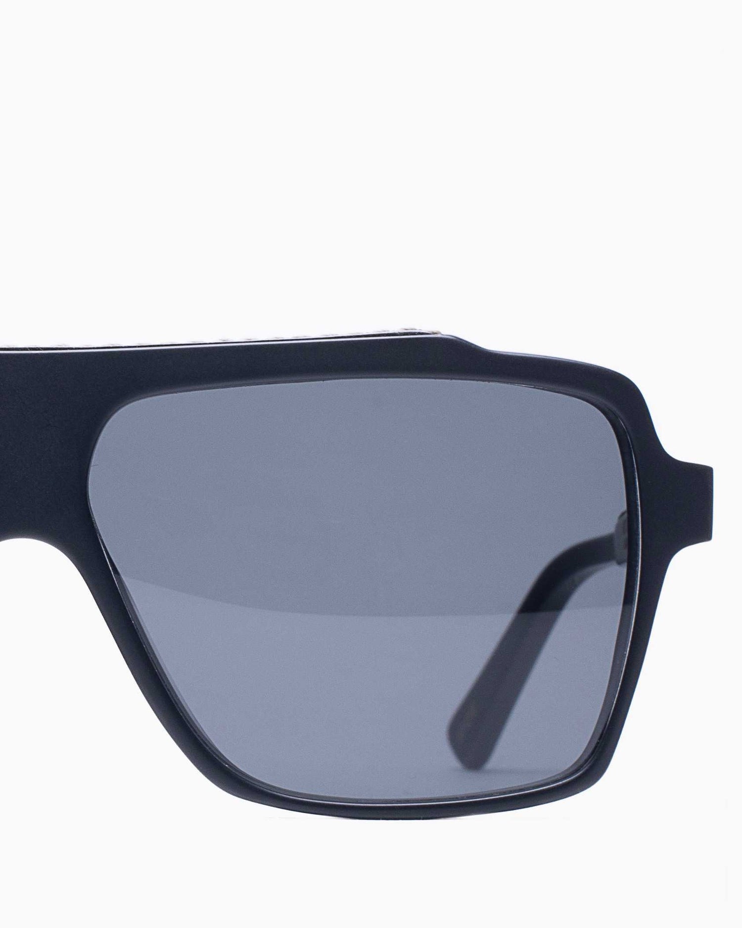 black plastic rectangle  sunglassesby Histoire de voir model FIL4, front view, lunettes de vue rectangle couleur Noir