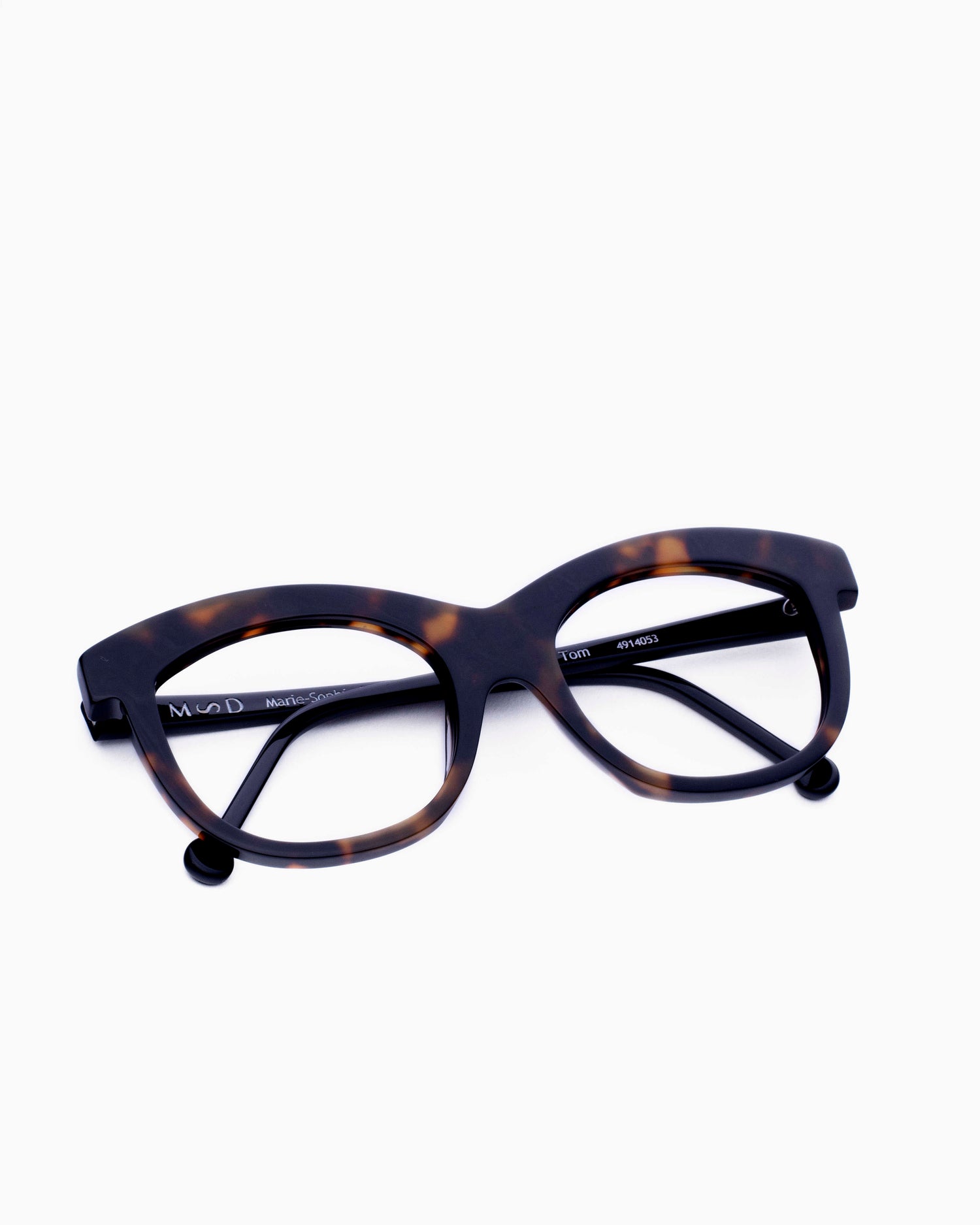 tortoise plastic butterfly eyeglasses by Marie-Sophie Dion model Elmir, front view, lunettes de vue papillon couleur Écaille de tortue