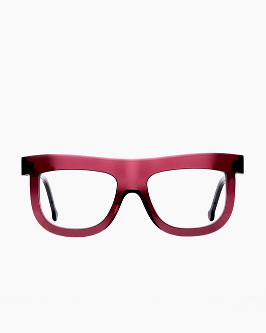 purple plastic aviator eyeglasses by Marie-Sophie Dion model Bessette, front view, lunettes de vue aviateur couleur violet