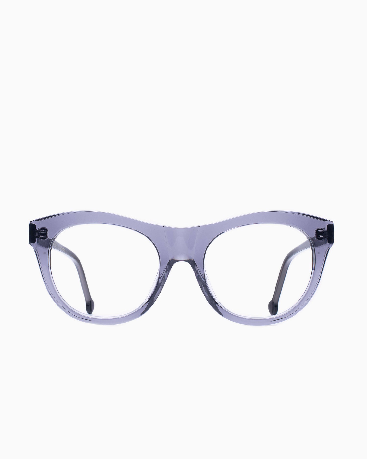grey plastic oval eyeglasses by Marie-Sophie Dion model Millard, front view, lunettes de vue ovale couleur Gris