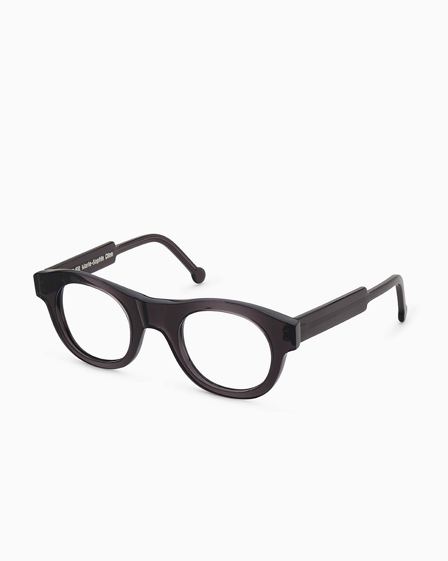 grey plastic oval eyeglasses by Marie-Sophie Dion model Yamamoto, front view, lunettes de vue ovale couleur Gris