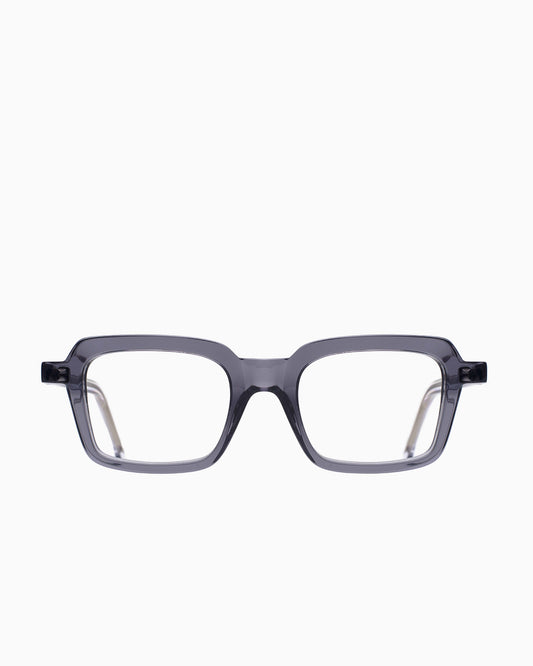 grey plastic rectangle eyeglasses by Marie-Sophie Dion model Duval, front view, lunettes de vue rectangle couleur Gris