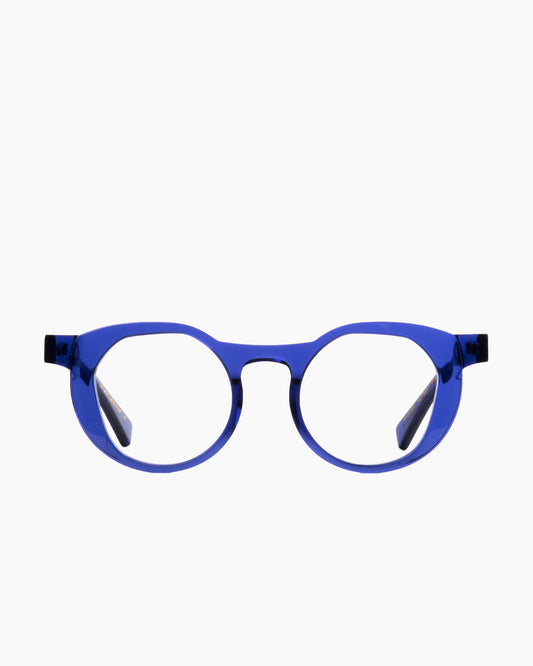 purple plastic round eyeglasses by Gamine model savamala, front view, lunettes de vue rond couleur violet