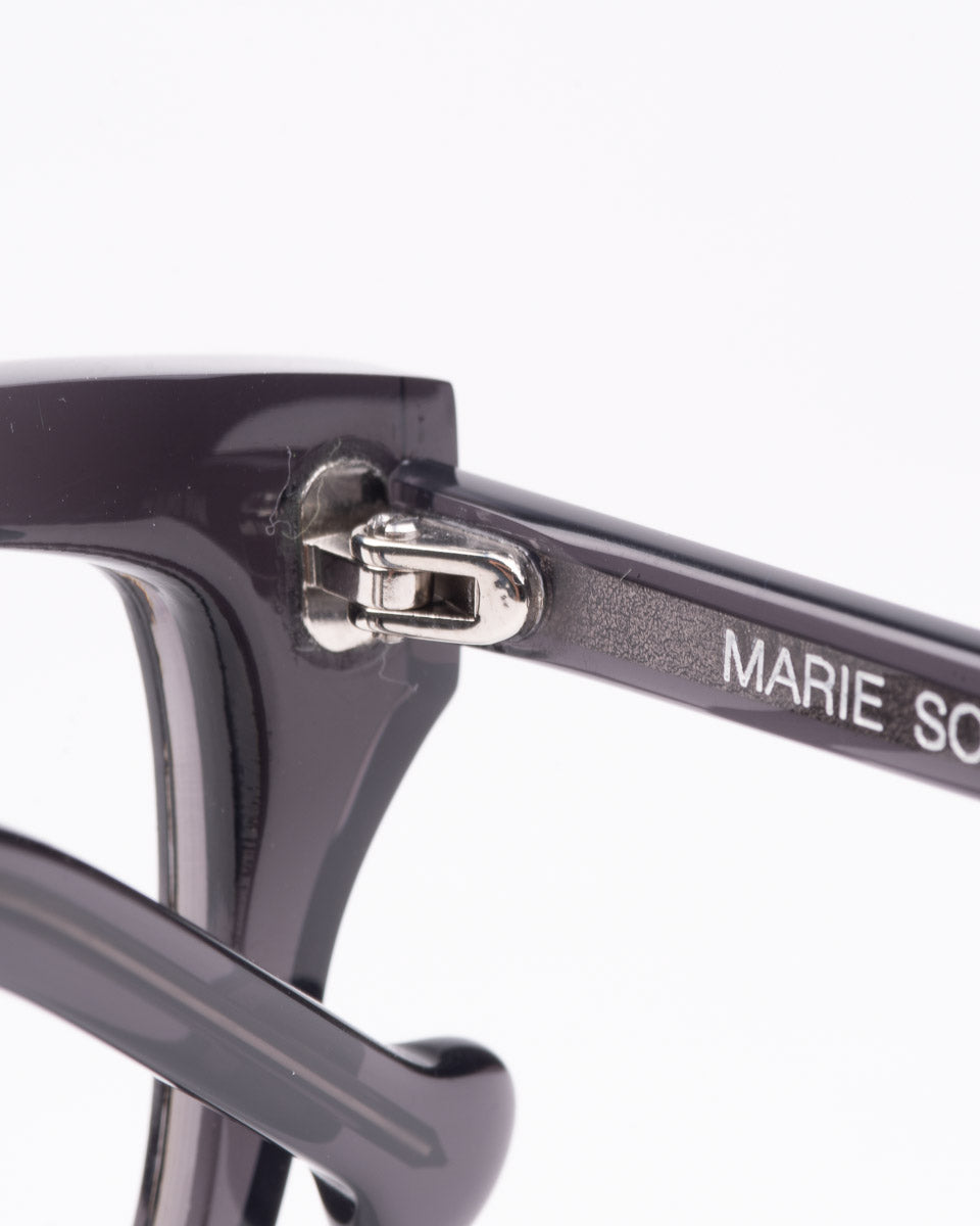 grey plastic rectangle eyeglasses by Marie-Sophie Dion model Pepin, front view, lunettes de vue rectangle couleur Gris