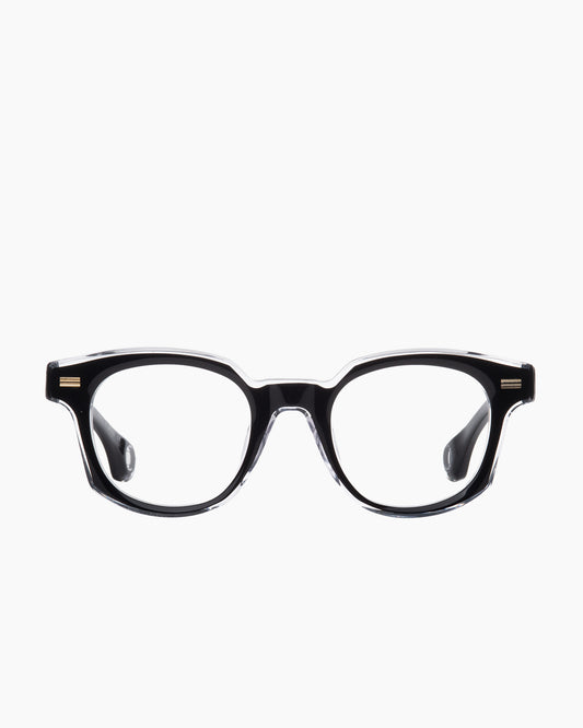 black plastic oval eyeglasses by Blake Kuwahara model Haycock, front view, lunettes de vue ovale couleur noir