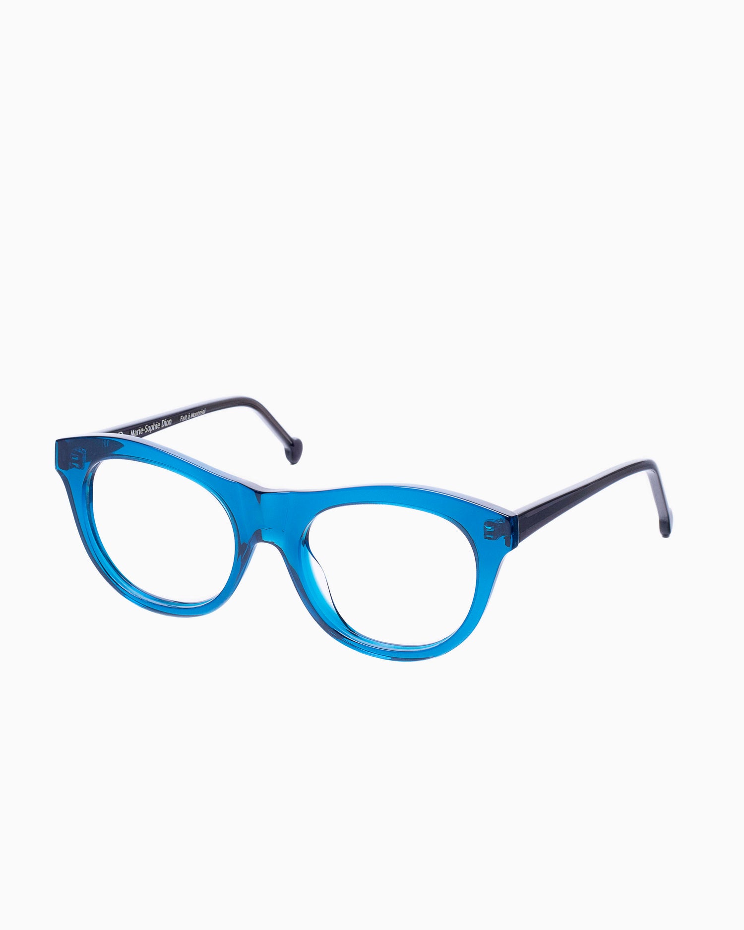 blue plastic oval eyeglasses by Marie-Sophie Dion model Millard, front view, lunettes de vue ovale couleur Bleu